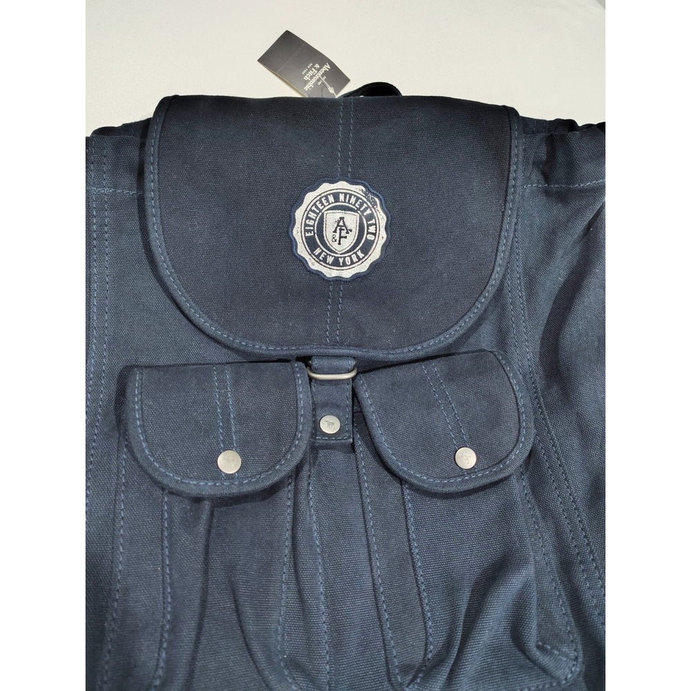 Abercrombie & Fitch Backpback navy blue womens Messenger bag purse Canvas - Picture 3 of 12